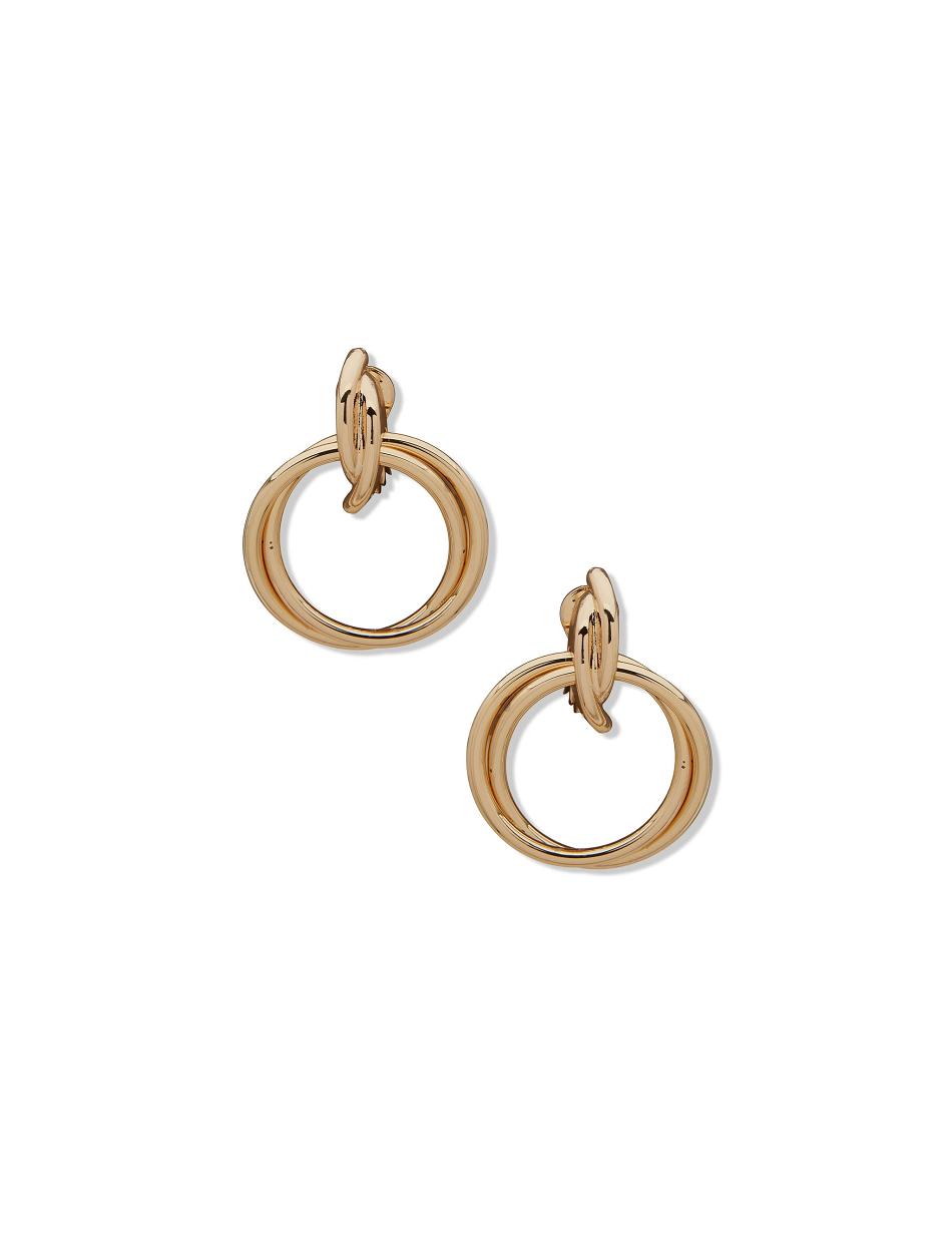 Earring Anne Klein Textured Drop Hoop Clip on Earring   | GTQ-7826805